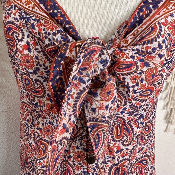 Veronica Beard Paisley Print Spaghetti Strap Lightweight Dress medium - Picture 3 of 8